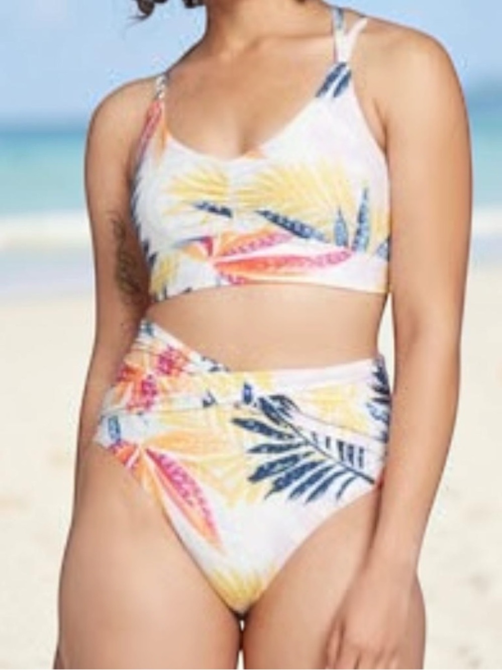 NWT CALIA High Rise Twist Front Bikini Bottom